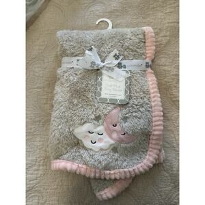 Cribmates Moon Cloud Soft Plush Baby Blanket Infant Girls Tan Pink NWT RARE
